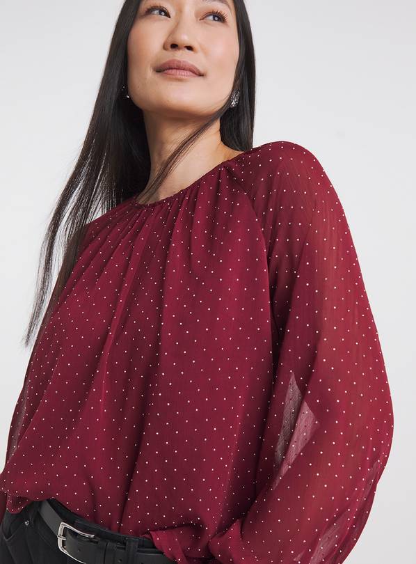 JD WILLIAMS Diamante Spot Raglan Blouse 26